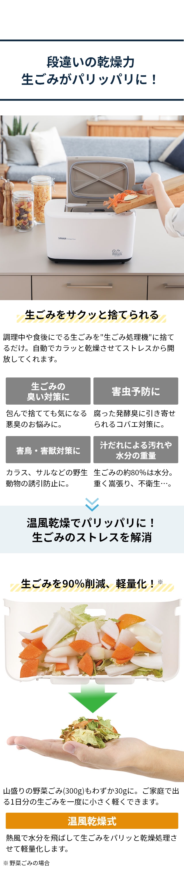 SANKA (サンカ) 温風乾燥式生ごみ処理機 エコカリス (EcoCalis) SDG-3000