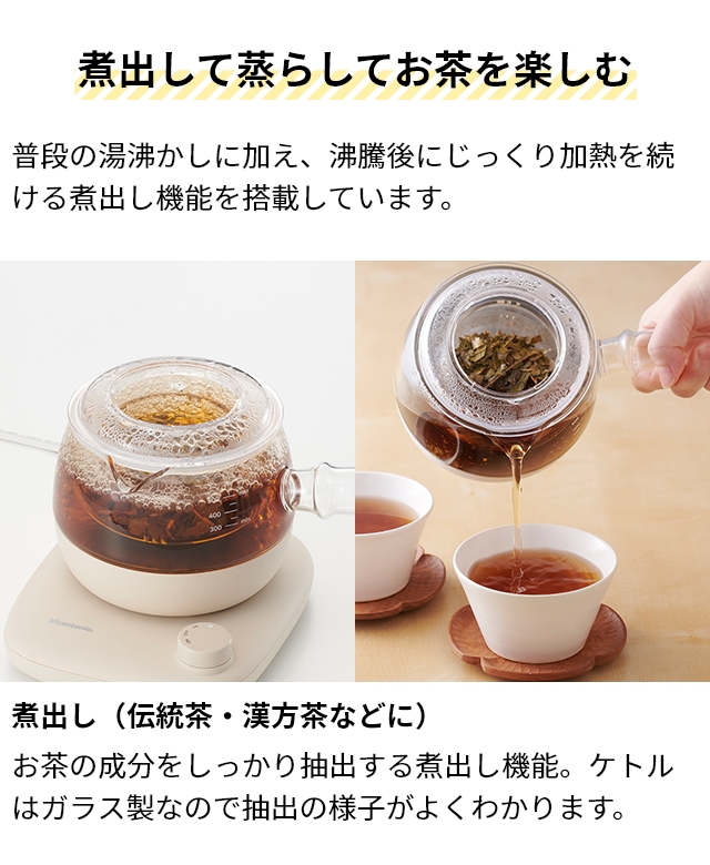ビタントニオ 選べる豪華特典 電気ケトル ガラスケトル KYUSU