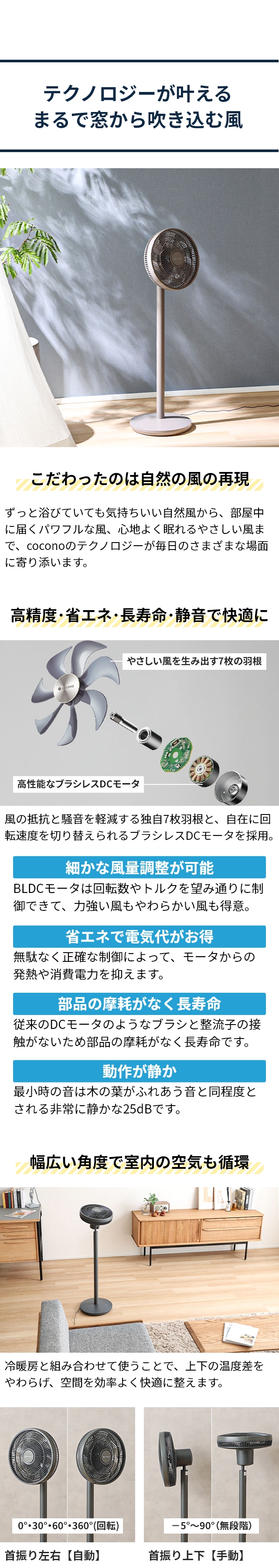 cocono (ココノ) エアリーファン ベーシック (airy fan Basic) CF-B271SR