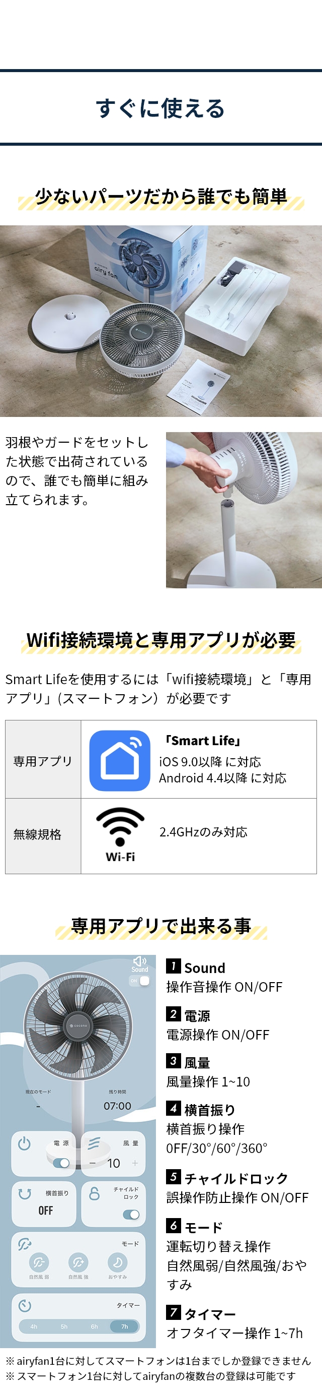cocono (ココノ) エアリーファン ベーシック (airy fan Basic) CF-B271SR