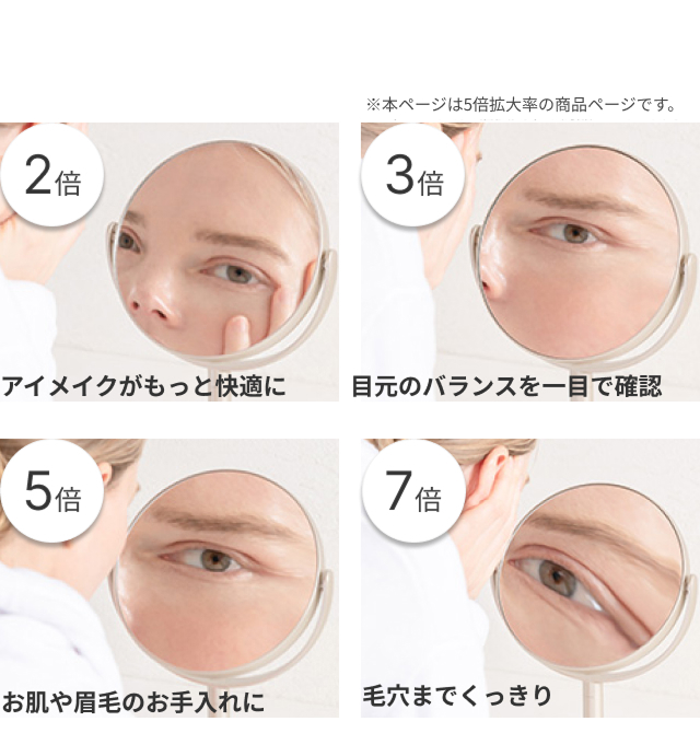 HORIUCHI MIRROR (堀内鏡工業) 1X・5X Double-faced Stand Mirror