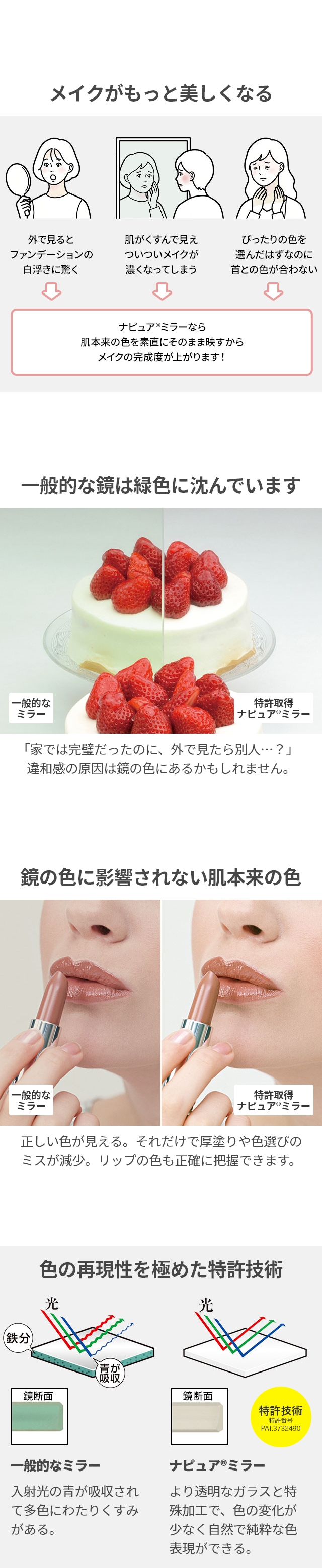 HORIUCHI MIRROR (ホリウチミラー) 2Way フォールディングミラー (2 Way Folding Mirror) HF-05