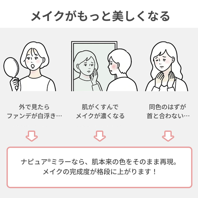 ナピュア 堀内鏡工業 メイクアップミラー ナピ...の詳細画像2