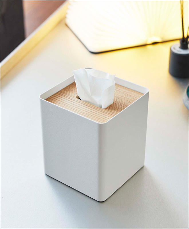 RIN（山崎実業） 山崎実業 RIN 厚型対応蓋付きティッシュケース S