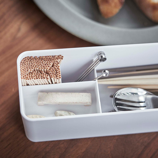 RIN（山崎実業） 山崎実業 蓋付きカトラリーケース RIN リン ロング