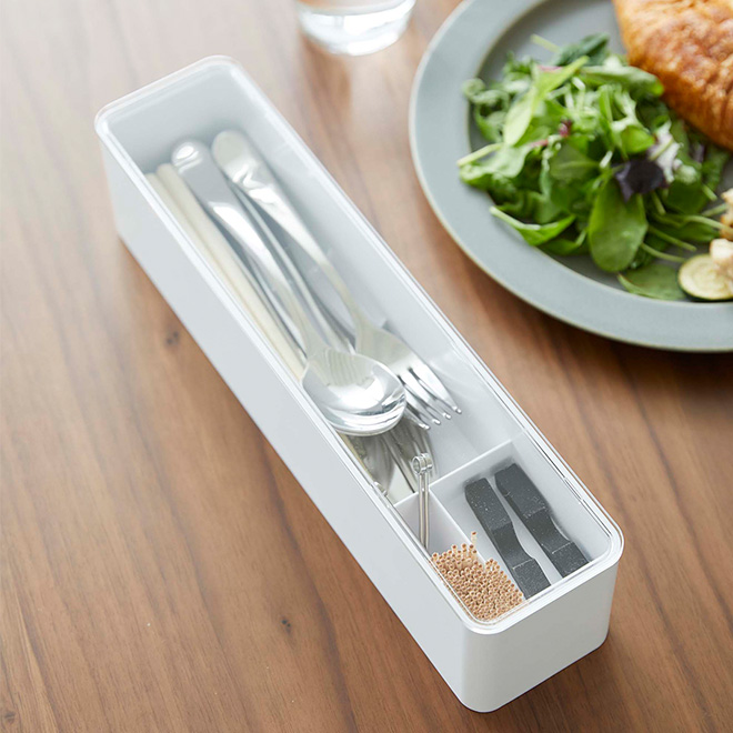 カトラリーケース　温度計 2点セット 2ピース カトラリーセット サックスブルー(サックスブルー): ホーム