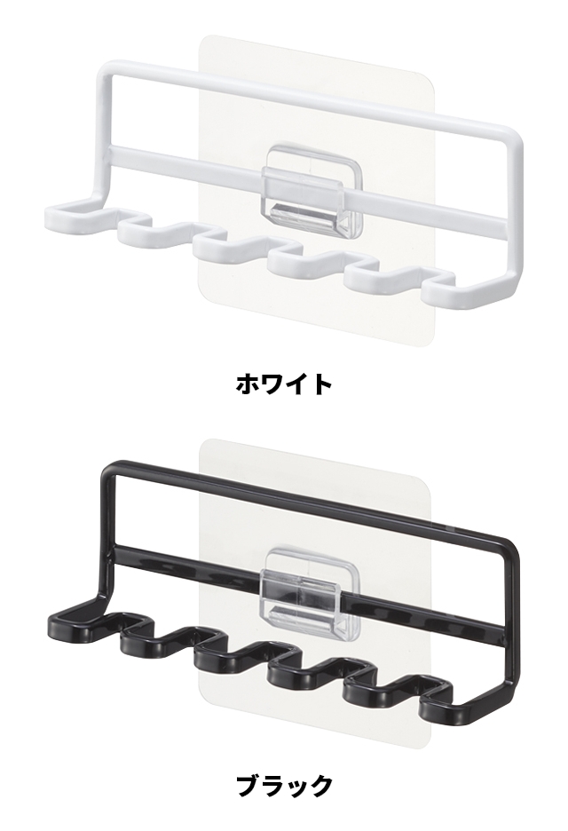 山崎実業 歯ブラシスタンド フィルムフック 歯ブラシホルダー タワー 5連 4520 4521 歯ブラシ立て 歯ブラシ置き ホルダー スタンド｜aqua-inc｜03