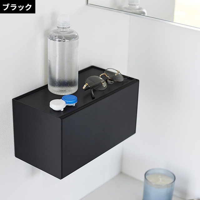 tower 山崎実業 ティッシュケース 石こうボード壁対応トレー付き