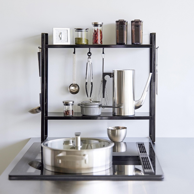 tower 山崎実業 下が拭けるコンロ横ラック タワー 2段 1991 1992 収納