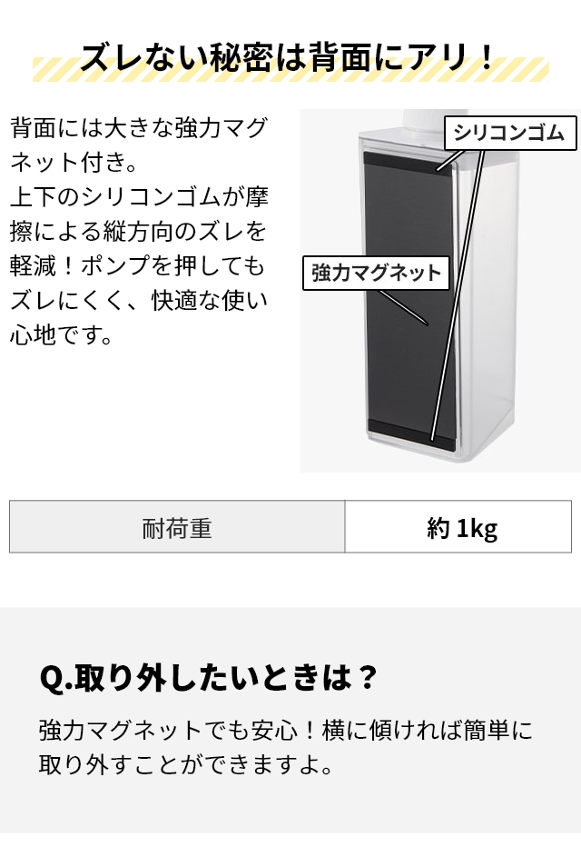 山崎実業 たっぷり洗剤が出るマグネットディスペンサー ミスト 1544
