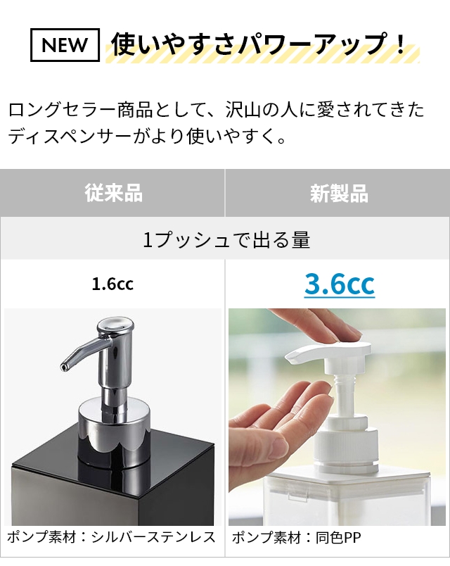 山崎実業 詰め替えボトル たっぷり洗剤が出るディスペンサー ミスト 3