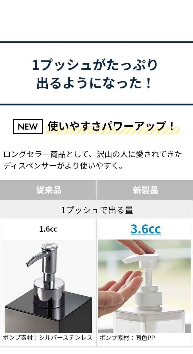 山崎実業 詰め替えボトル たっぷり洗剤が出るディスペンサー ミスト 3
