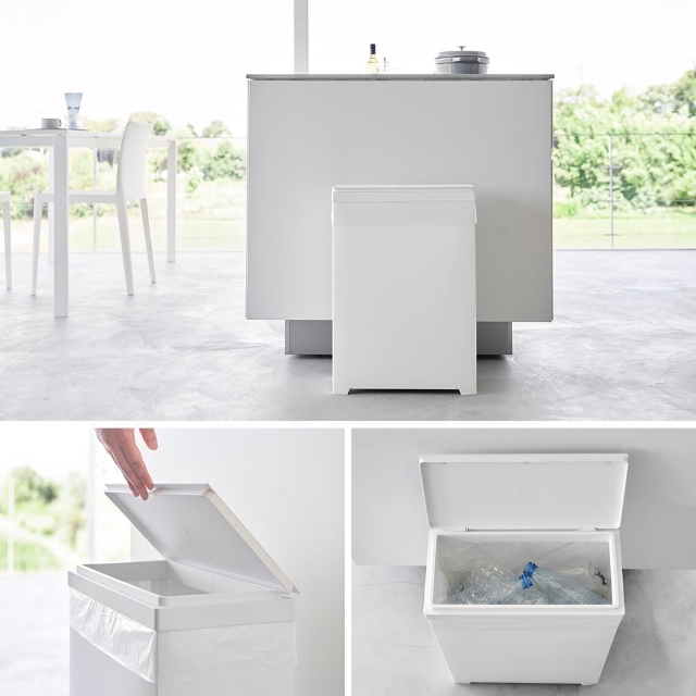 tower 山崎実業 スリム蓋付きゴミ箱 タワー 横開きタイプ