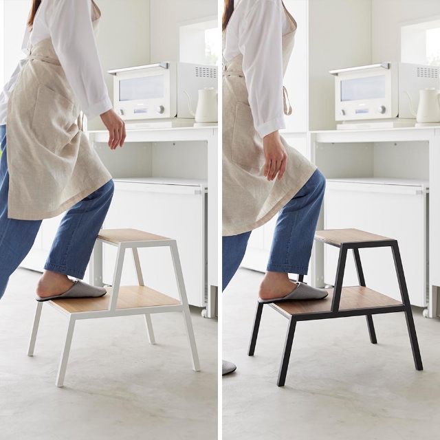 山崎実業 ステップ台 踏み台 タワー 2段 4903208014670 1467 1468 玄関踏み台 脚立 椅子 スツール 腰掛け サイドテーブル プランターラック | tower | 03