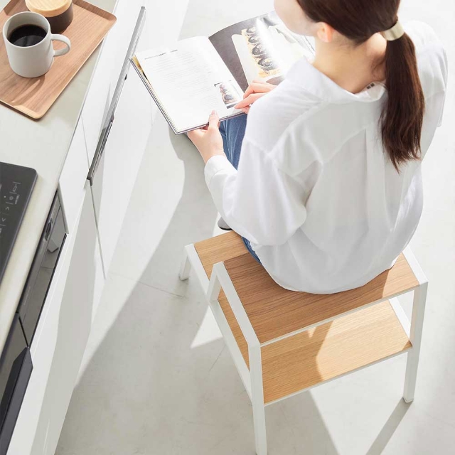 山崎実業 ステップ台 踏み台 タワー 2段 4903208014670 1467 1468 玄関踏み台 脚立 椅子 スツール 腰掛け サイドテーブル プランターラック | tower | 04