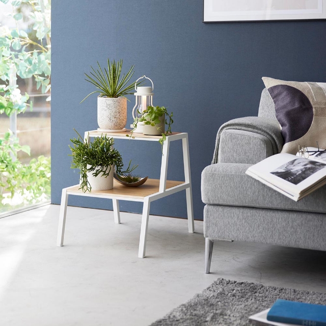 山崎実業 ステップ台 踏み台 タワー 2段 4903208014670 1467 1468 玄関踏み台 脚立 椅子 スツール 腰掛け サイドテーブル プランターラック | tower | 05