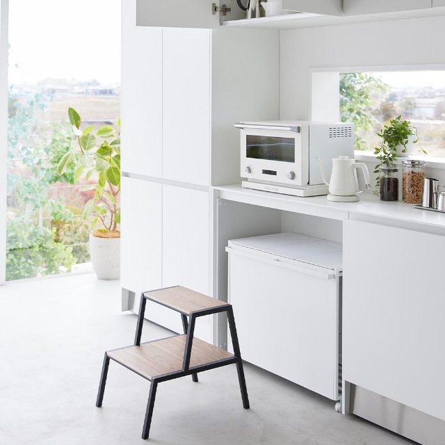 山崎実業 ステップ台 踏み台 タワー 2段 4903208014670 1467 1468 玄関踏み台 脚立 椅子 スツール 腰掛け サイドテーブル プランターラック | tower | 06