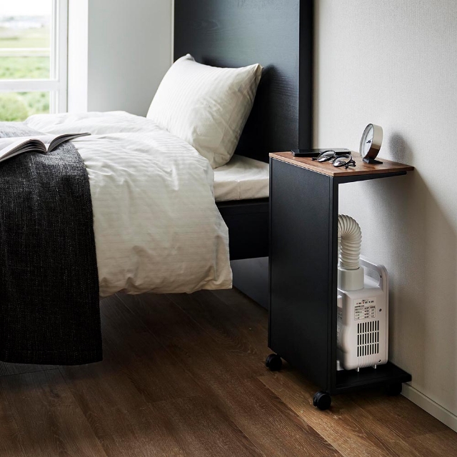 tower 山崎実業 サイドテーブル キャスター付き 目隠し布団乾燥機