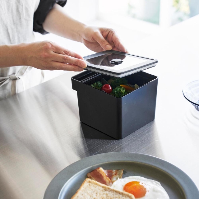 tower 山崎実業 電子レンジ・食洗機対応 ザル付き保存容器 タワー