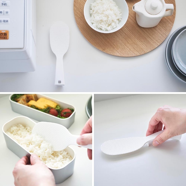 山崎実業 立って置けるしゃもじ タワー スリム 4903208047586 4903208047593 くっつかない 立つ おしゃれ 食洗機 小さめ ご飯 洗いやすい エンボス加工 | tower | 04