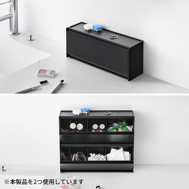 ARD CC　収納ケース　ブラック　コレクション tower 山崎実業 ウォール洗面収納ケース タワー 石こうボード壁対応