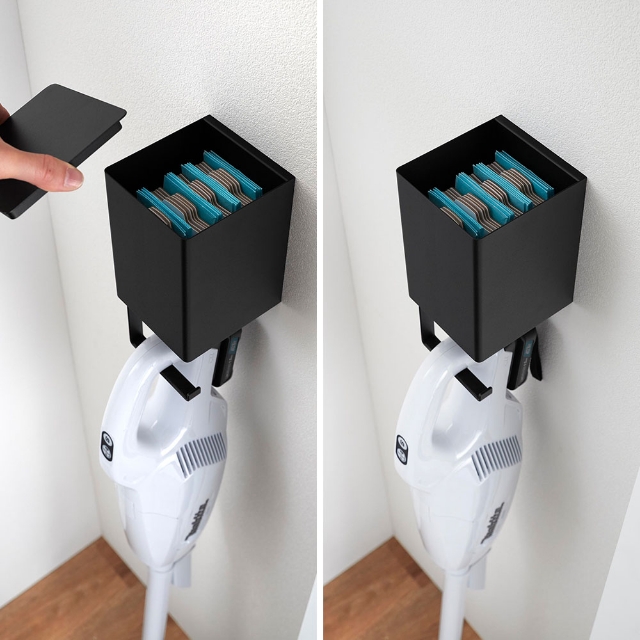 tower 山崎実業 ウォール収納付きコードレスクリーナーホルダー タワー