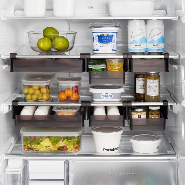 tower 山崎実業 冷蔵庫中棚下高さ調節卵ラック タワー S 4903208101080