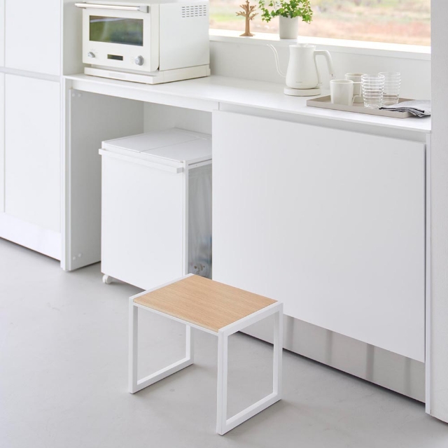 山崎実業 踏み台 タワー H30 4903208101233 4903208101240 ステップ台 スツール 玄関ベンチ 脚立 椅子 子供 北欧 おしゃれ ワイド 幅広 頑丈 木 | tower | 03