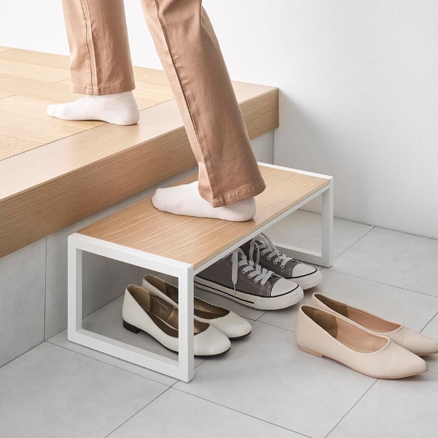 山崎実業 踏み台 タワー W60 4903208101257 4903208101264 ステップ台 玄関踏み台 玄関ベンチ 脚立 椅子 子供 昇降 玄関台 ワイド 幅広 頑丈 木 | tower | 06