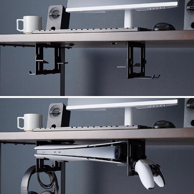 山崎実業 可動式デスク下ゲーム機ホルダー スマート 4903208101899