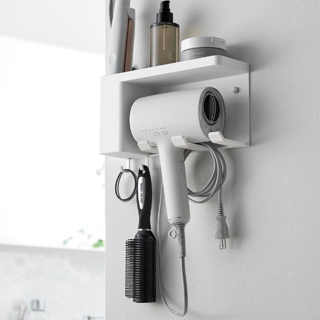 tower 山崎実業 壁付けドライヤー＆ヘアーアイロンホルダー タワー