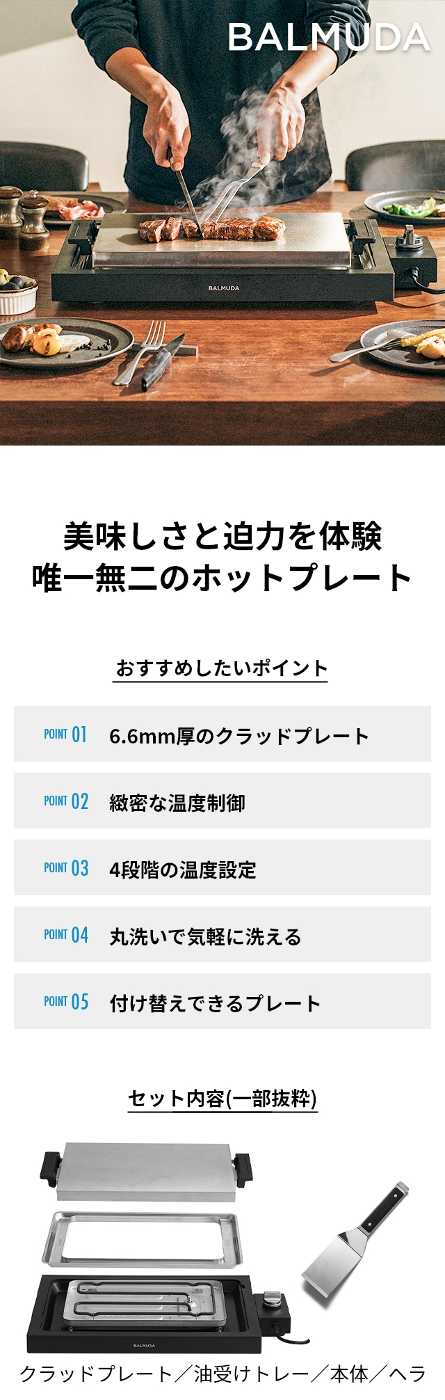 BALMUDA（バルミューダ） ザ プレートプロ K10A-BK ホットプレート