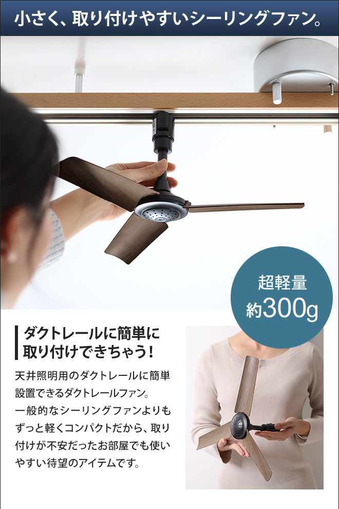 BRID（ブリッド） シーリングファン 軽量 ダクトレールファン ウッド