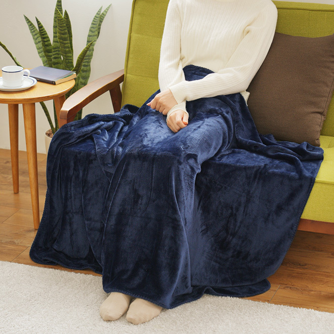 もふもふMサイズのブラック2枚Re:Move mofua プレミアムマイクロファイバーブランケット ハーフ140×100cm