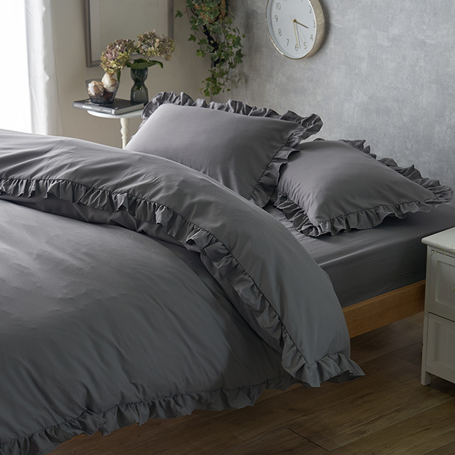 ナイスデイ フリル付き布団カバー3点セット シングル 掛けふとんカバー