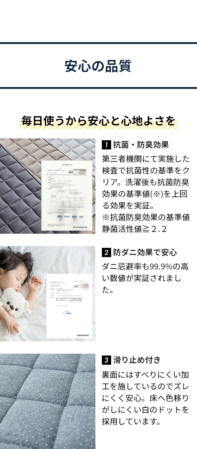 Niceday (ナイスデイ) コットンリネンのキルトラグマット正方形