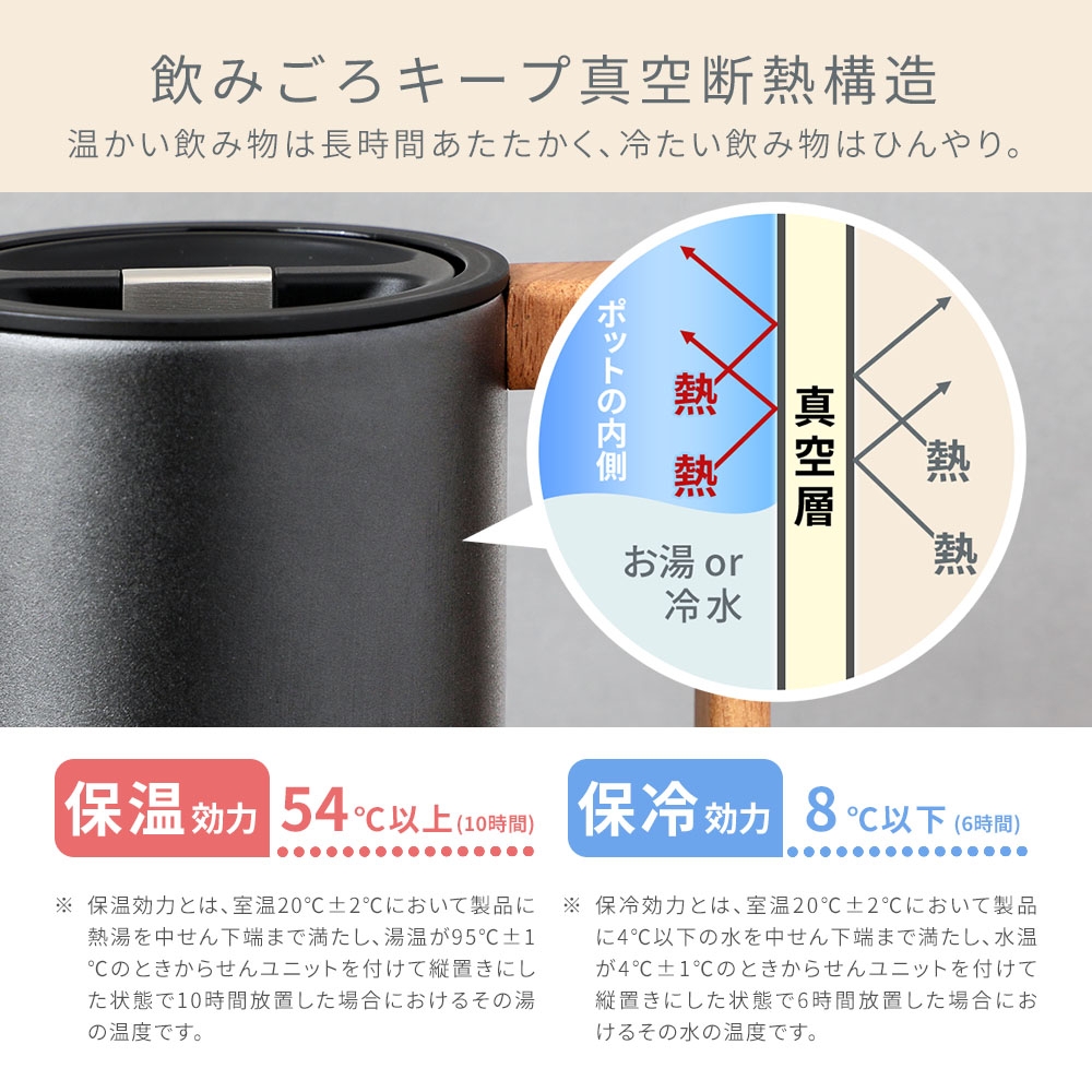 保温も保冷もできる北欧デザインポット 卓上ポット 保冷ポット 保温