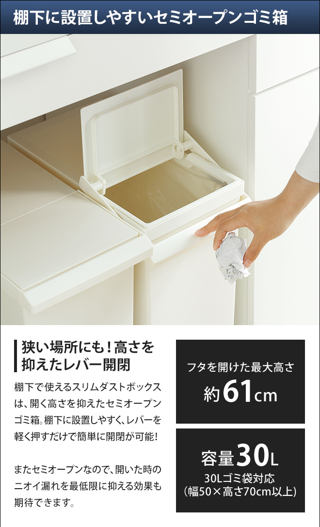 ゴミ箱 ごみ箱 SOLOW 棚下で使えるスリム...の詳細画像3