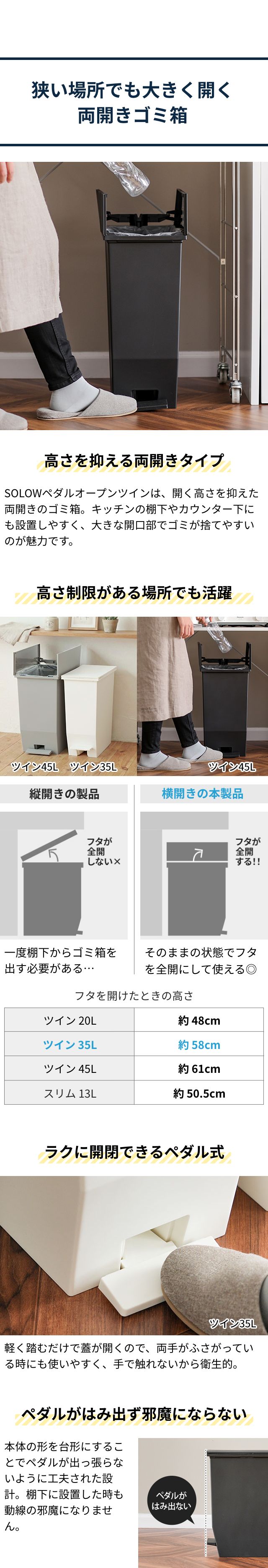 SOLOW（ソロウ） ペダルオープンツイン　３５L GSLW0