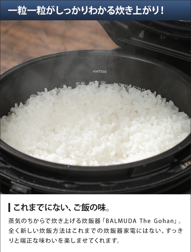 BALMUDA（バルミューダ） 炊飯器 3合炊き BALMUDA The Gohan ザ ゴハン