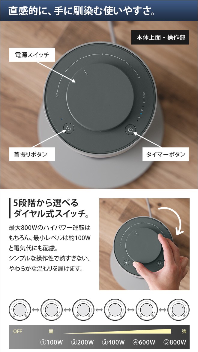 cado（カドー） ヒーター 電気ストーブ シーズヒーター 電気ヒーター