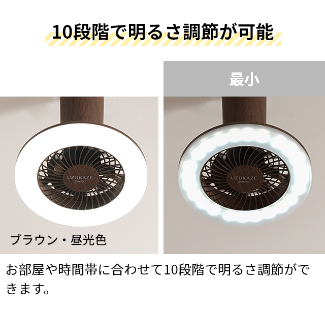 日本代理店正規品 スワン電器 UZUKAZEmini LED小型ファンシーリング