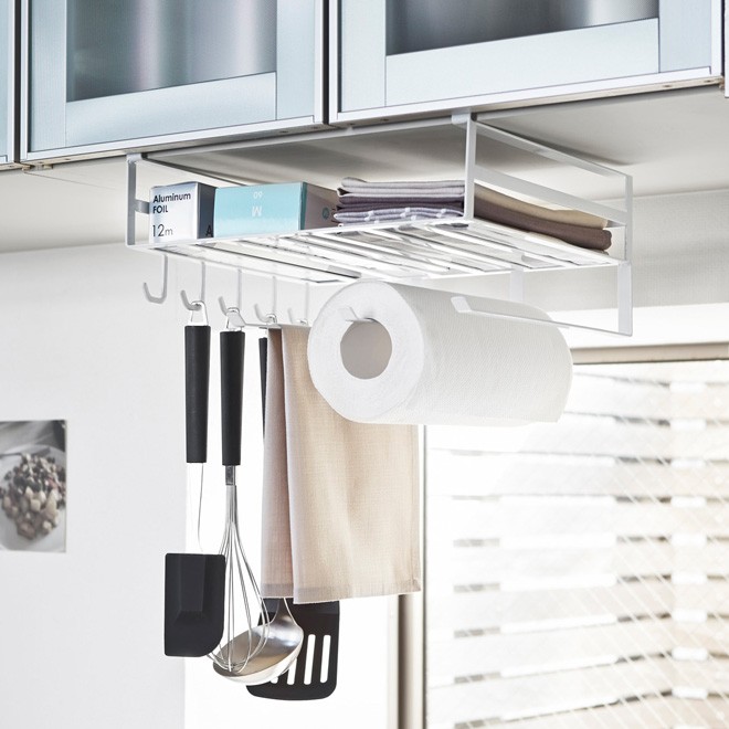 tower 山崎実業 キッチンラック 吊り戸棚 キッチンペーパーホルダー