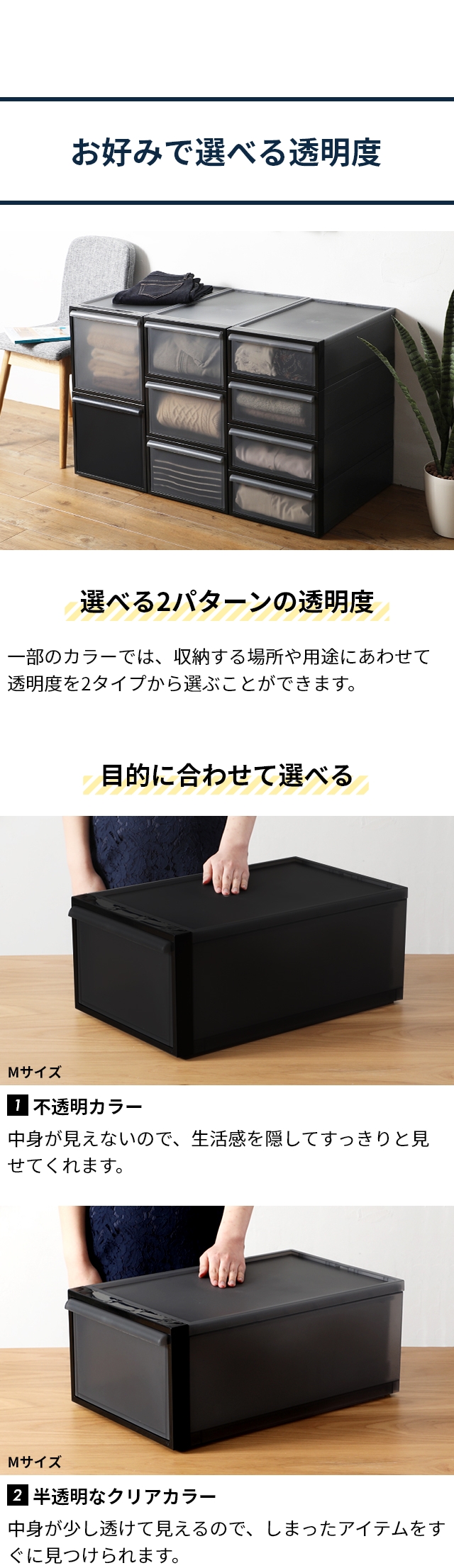 like-it（ライクイット）クローゼットシステム 引き出しM 3個セット
