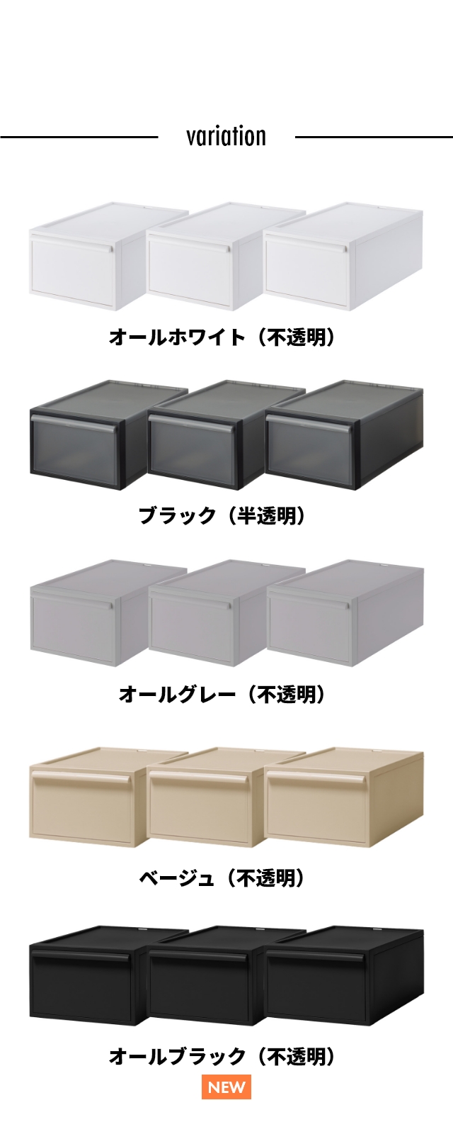 like-it（ライクイット）クローゼットシステム 引き出しM 3個セット