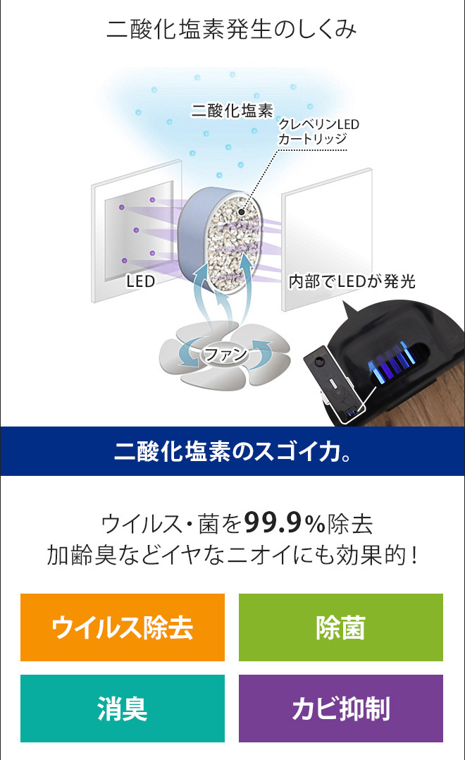 d-design 加湿器 クレベリンLED搭載超音波式加湿器 KMWV-301C