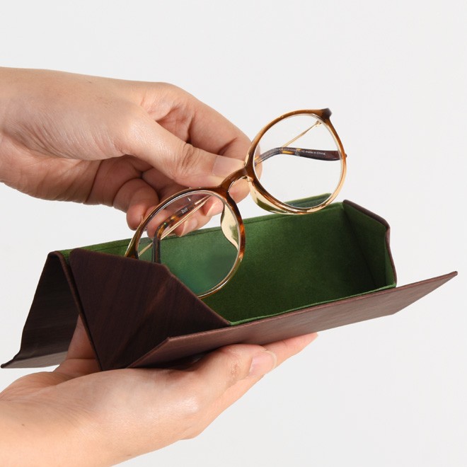 EYEWEAR 7285 ブラウン メガネ ケース付き SLOWER（スロウワー） 眼鏡ケース メール便送料無料 メガネケース 木目