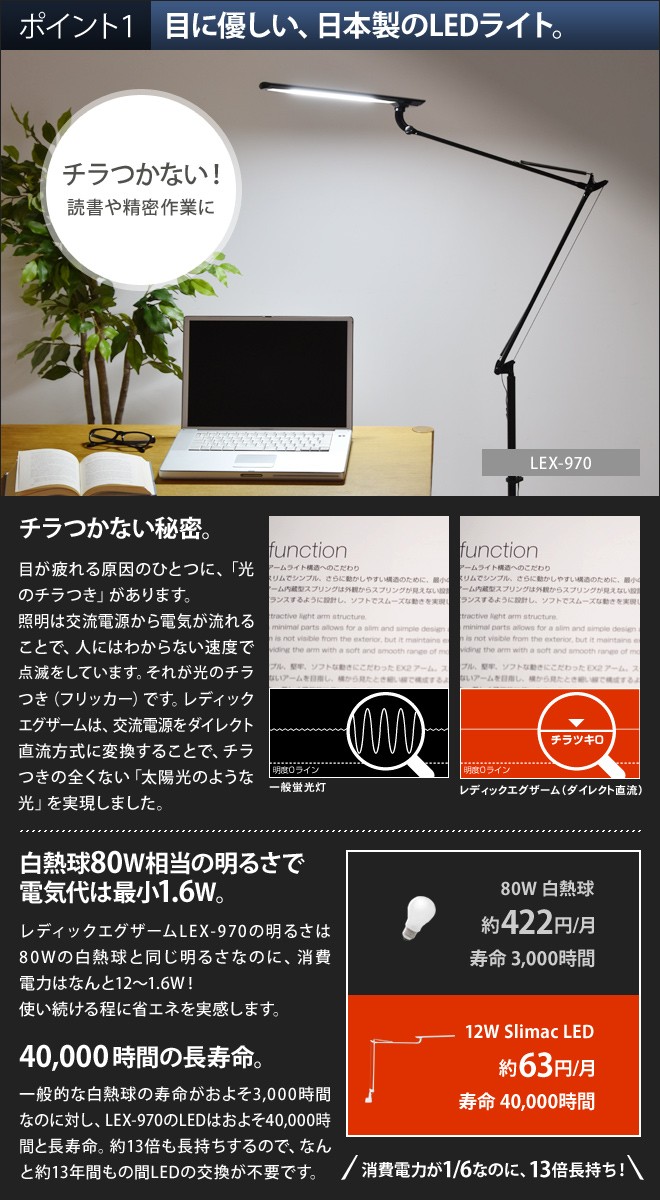 LEDフロアライト レディックエグザーム LEX-970 2点セット 温湿