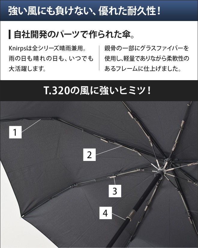 Knirps 折りたたみ傘 晴雨兼用 クニルプス T.320 : セレクト