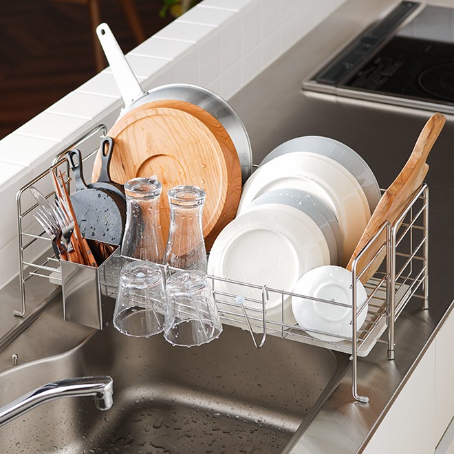 KAWAKI 水切りかご 選べる豪華特典 水切りラック スリム ステンレス